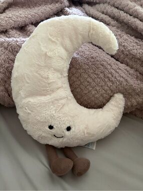 Jellycat Plush Crescent Moon Accent Pillow - Creamy White